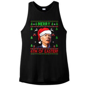 Funny Joe Biden Happy 4th Of Easter Ugly Christmas Funny Ladies PosiCharge Tri-Blend Wicking Tank