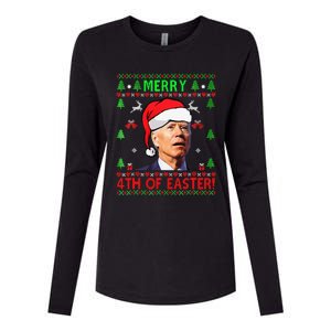 Funny Joe Biden Happy 4th Of Easter Ugly Christmas Funny Womens Cotton Relaxed Long Sleeve T-Shirt