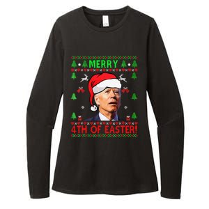 Funny Joe Biden Happy 4th Of Easter Ugly Christmas Funny Womens CVC Long Sleeve Shirt