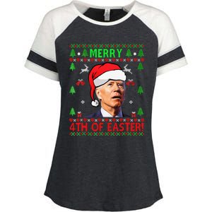 Funny Joe Biden Happy 4th Of Easter Ugly Christmas Funny Enza Ladies Jersey Colorblock Tee