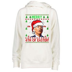 Funny Joe Biden Happy 4th Of Easter Ugly Christmas Funny Womens Funnel Neck Pullover Hood