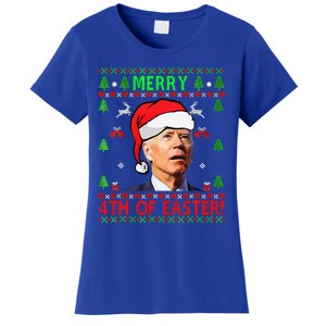 Funny Joe Biden Happy 4th Of Easter Ugly Christmas Funny Women's T-Shirt