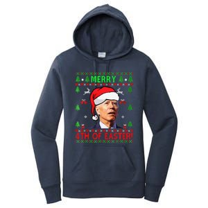 Funny Joe Biden Happy 4th Of Easter Ugly Christmas Funny Women's Pullover Hoodie