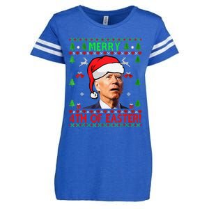 Funny Joe Biden Happy 4th Of Easter Ugly Christmas Funny Enza Ladies Jersey Football T-Shirt