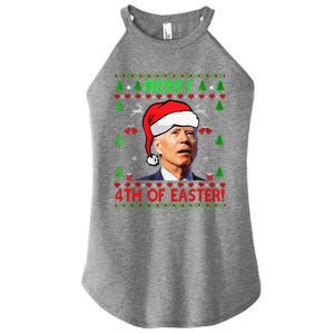 Funny Joe Biden Happy 4th Of Easter Ugly Christmas Funny Women's Perfect Tri Rocker Tank