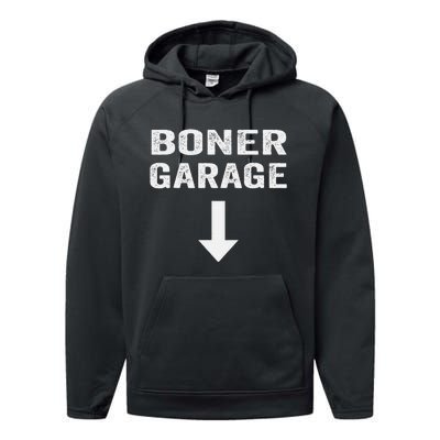 Funny Joke Boner Garage Performance Fleece Hoodie