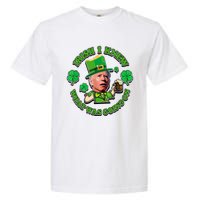 Funny Joe Biden Confused Saint Patricks Day Irish I Knew Garment-Dyed Heavyweight T-Shirt