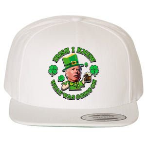 Funny Joe Biden Confused Saint Patricks Day Irish I Knew Wool Snapback Cap