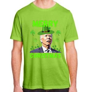 Funny Joe Biden Merry Christmas Confused St Patricks Day Adult ChromaSoft Performance T-Shirt