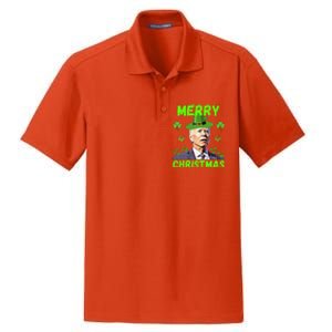 Funny Joe Biden Merry Christmas Confused St Patricks Day Dry Zone Grid Polo