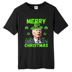 Funny Joe Biden Merry Christmas Confused St Patricks Day Tall Fusion ChromaSoft Performance T-Shirt