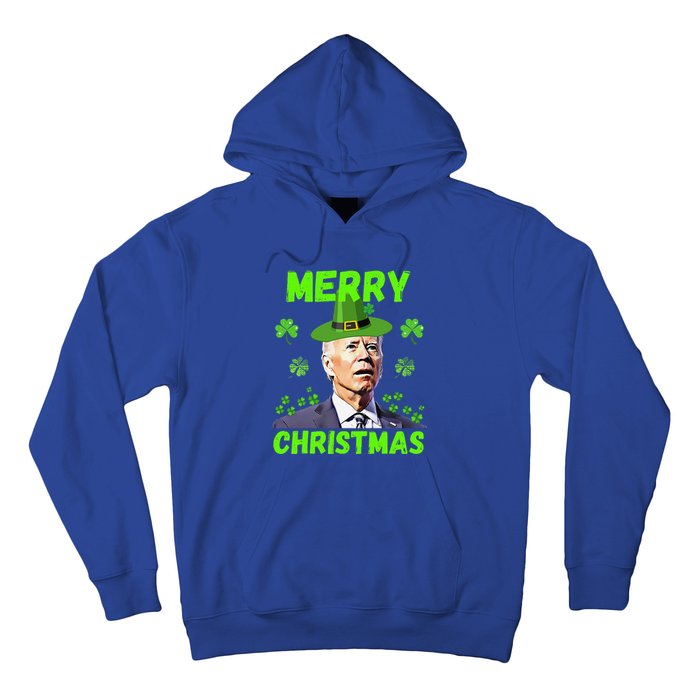 Funny Joe Biden Merry Christmas Confused St Patricks Day Hoodie