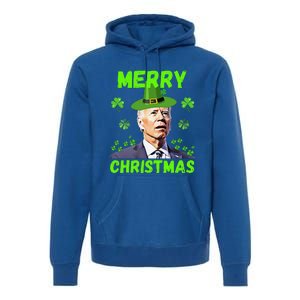 Funny Joe Biden Merry Christmas Confused St Patricks Day Premium Hoodie