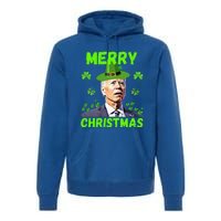 Funny Joe Biden Merry Christmas Confused St Patricks Day Premium Hoodie