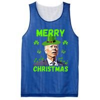 Funny Joe Biden Merry Christmas Confused St Patricks Day Mesh Reversible Basketball Jersey Tank