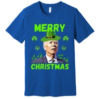 Funny Joe Biden Merry Christmas Confused St Patricks Day Premium T-Shirt