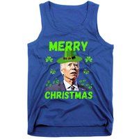 Funny Joe Biden Merry Christmas Confused St Patricks Day Tank Top