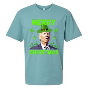 Funny Joe Biden Merry Christmas Confused St Patricks Day Sueded Cloud Jersey T-Shirt