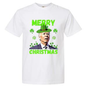 Funny Joe Biden Merry Christmas Confused St Patricks Day Garment-Dyed Heavyweight T-Shirt