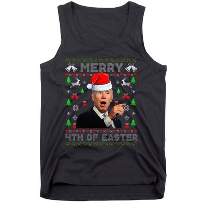 Funny Joe Biden Christmas Santa Hat Merry 4th Of Easter Xmas  Tank Top