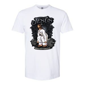 Funny Jesus Christian Weight Lifting Gym Gag Gifts Softstyle CVC T-Shirt