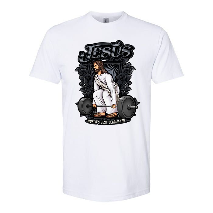 Funny Jesus Christian Weight Lifting Gym Gag Gifts Softstyle CVC T-Shirt