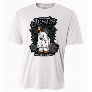 Funny Jesus Christian Weight Lifting Gym Gag Gifts Cooling Performance Crew T-Shirt