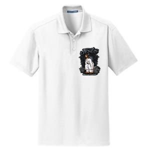 Funny Jesus Christian Weight Lifting Gym Gag Gifts Dry Zone Grid Polo