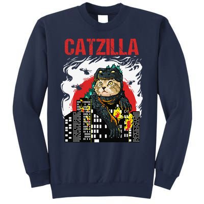 Funny Japanese Catzilla Cat Lover Sweatshirt