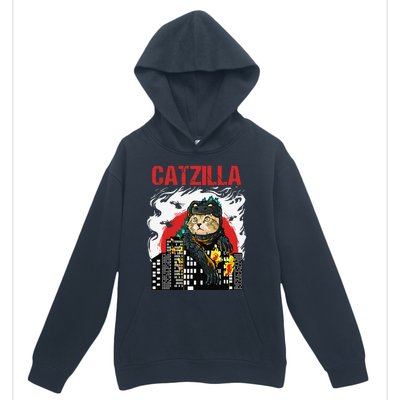 Funny Japanese Catzilla Cat Lover Urban Pullover Hoodie