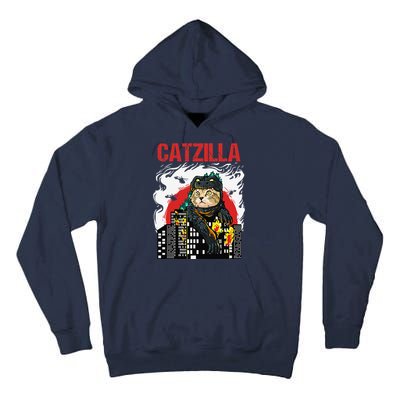 Funny Japanese Catzilla Cat Lover Tall Hoodie