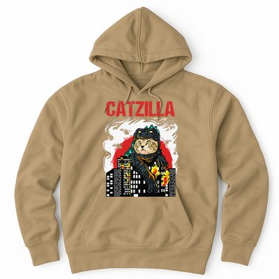 Funny Japanese Catzilla Cat Lover Hoodie