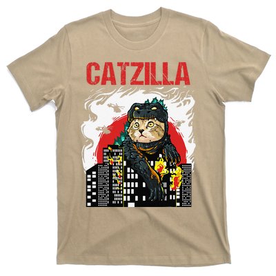 Funny Japanese Catzilla Cat Lover T-Shirt