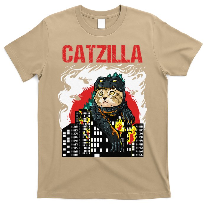 Funny Japanese Catzilla Cat Lover T-Shirt