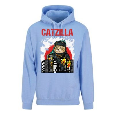 Funny Japanese Catzilla Cat Lover Unisex Surf Hoodie