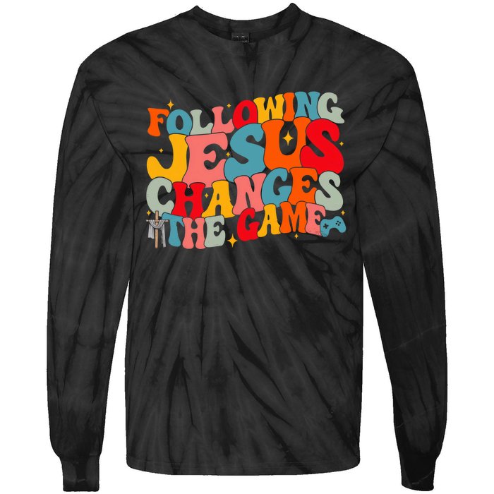 Following Jesus Changes The Game Faith Based Twists And Turns Vbs Crew Tie-Dye Long Sleeve Shirt