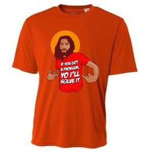 Funny Jesus Christian Meme Yo Ill Solve It Christmas Cooling Performance Crew T-Shirt