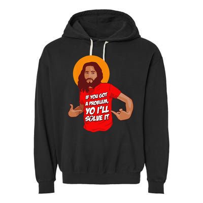 Funny Jesus Christian Meme Yo Ill Solve It Christmas Garment-Dyed Fleece Hoodie