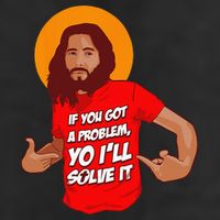 Funny Jesus Christian Meme Yo Ill Solve It Christmas 7 Panel Mesh Trucker Snapback Hat
