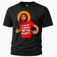 Funny Jesus Christian Meme Yo Ill Solve It Christmas Cooling Performance Crew T-Shirt