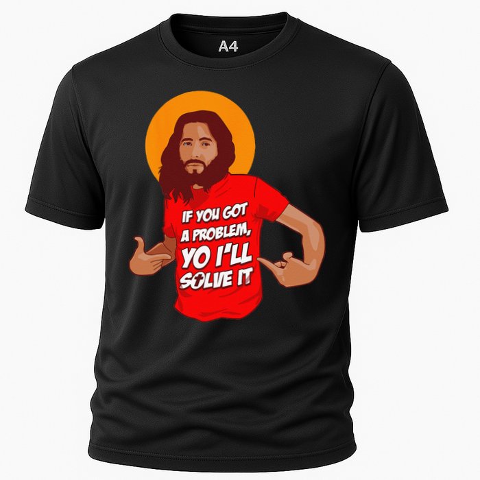 Funny Jesus Christian Meme Yo Ill Solve It Christmas Cooling Performance Crew T-Shirt