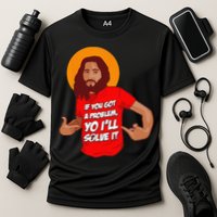 Funny Jesus Christian Meme Yo Ill Solve It Christmas Cooling Performance Crew T-Shirt