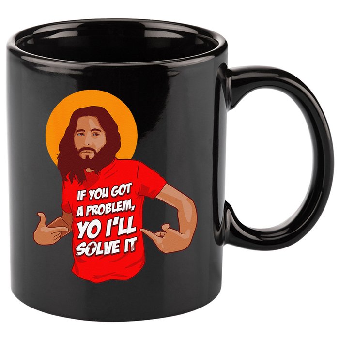 Funny Jesus Christian Meme Yo Ill Solve It Christmas 11oz C Handle Ceramic Mug