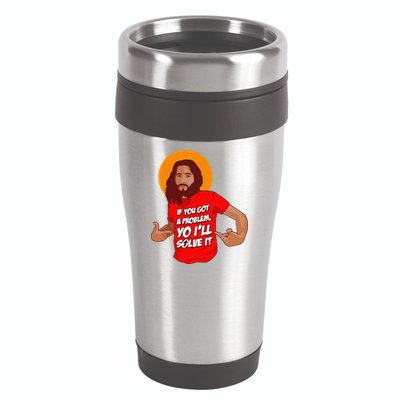 Funny Jesus Christian Meme Yo Ill Solve It Christmas 16oz Travel Tumbler
