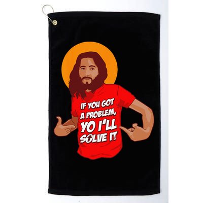 Funny Jesus Christian Meme Yo Ill Solve It Christmas Golf Towel