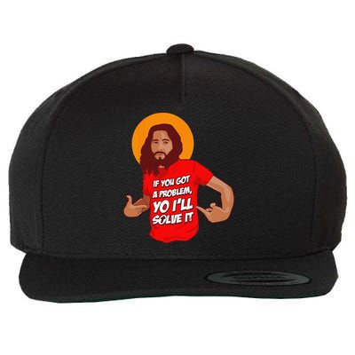 Funny Jesus Christian Meme Yo Ill Solve It Christmas Wool Snapback Cap