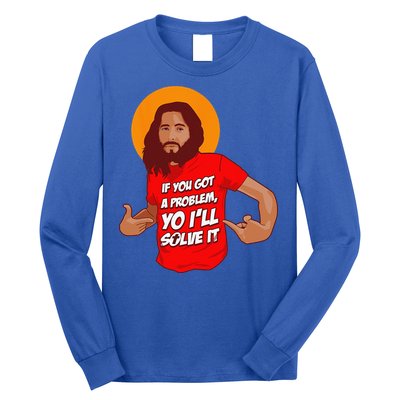 Funny Jesus Christian Meme Yo Ill Solve It Christmas Long Sleeve Shirt