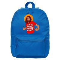 Funny Jesus Christian Meme Yo Ill Solve It Christmas 16 in Basic Backpack