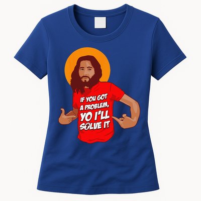 Funny Jesus Christian Meme Yo Ill Solve It Christmas Womens T-Shirt