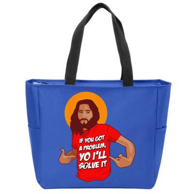 Funny Jesus Christian Meme Yo Ill Solve It Christmas Zip Tote Bag